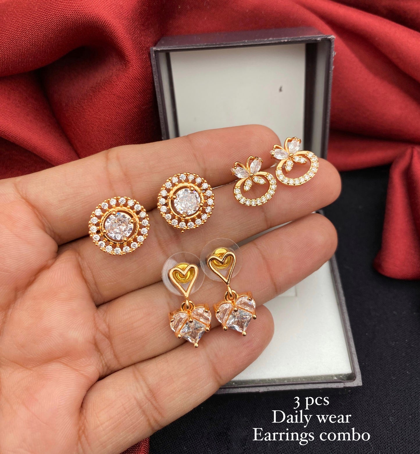3 pieces Daily Wear Earrings Combo