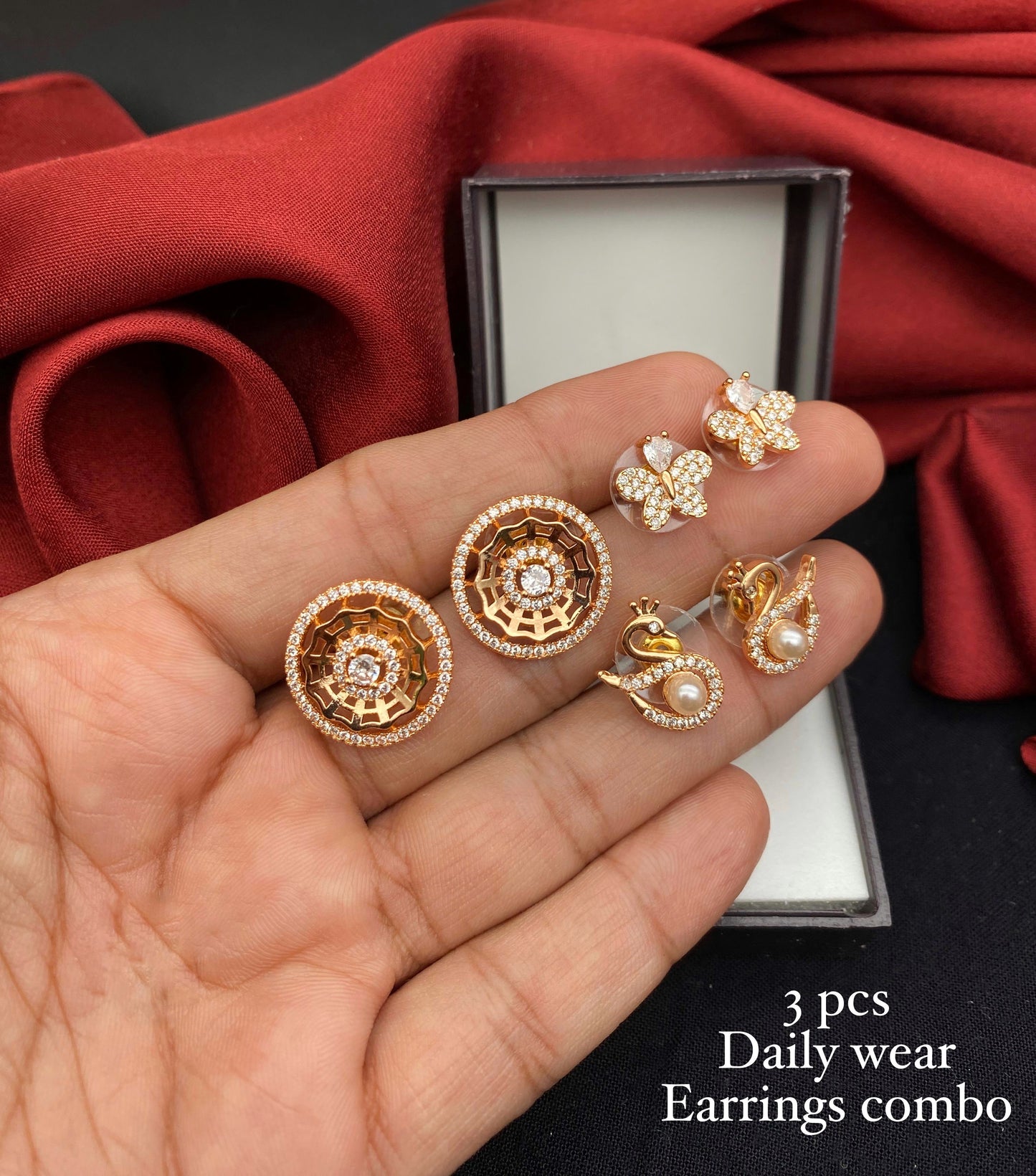 3 pieces Daily Wear Earrings Combo