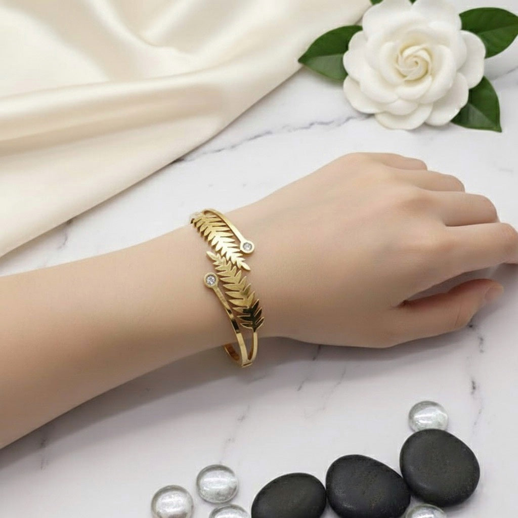 Leaf Bangle Anti Tarnish