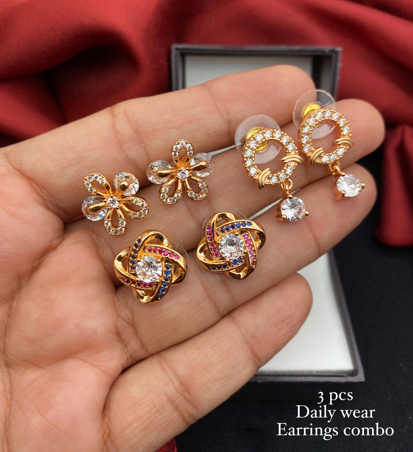 3 pieces Daily Wear Earrings Combo