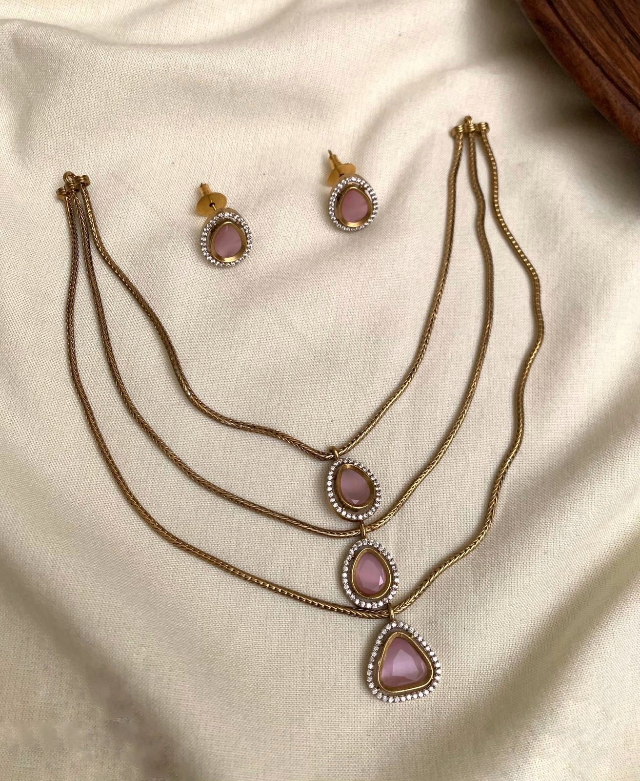 Ruby Teardrop Layer Necklace