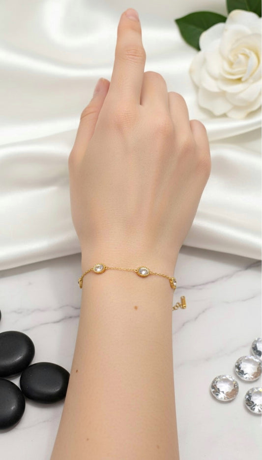 Glimmer Dot Chain Bracelet Anti Tarnish