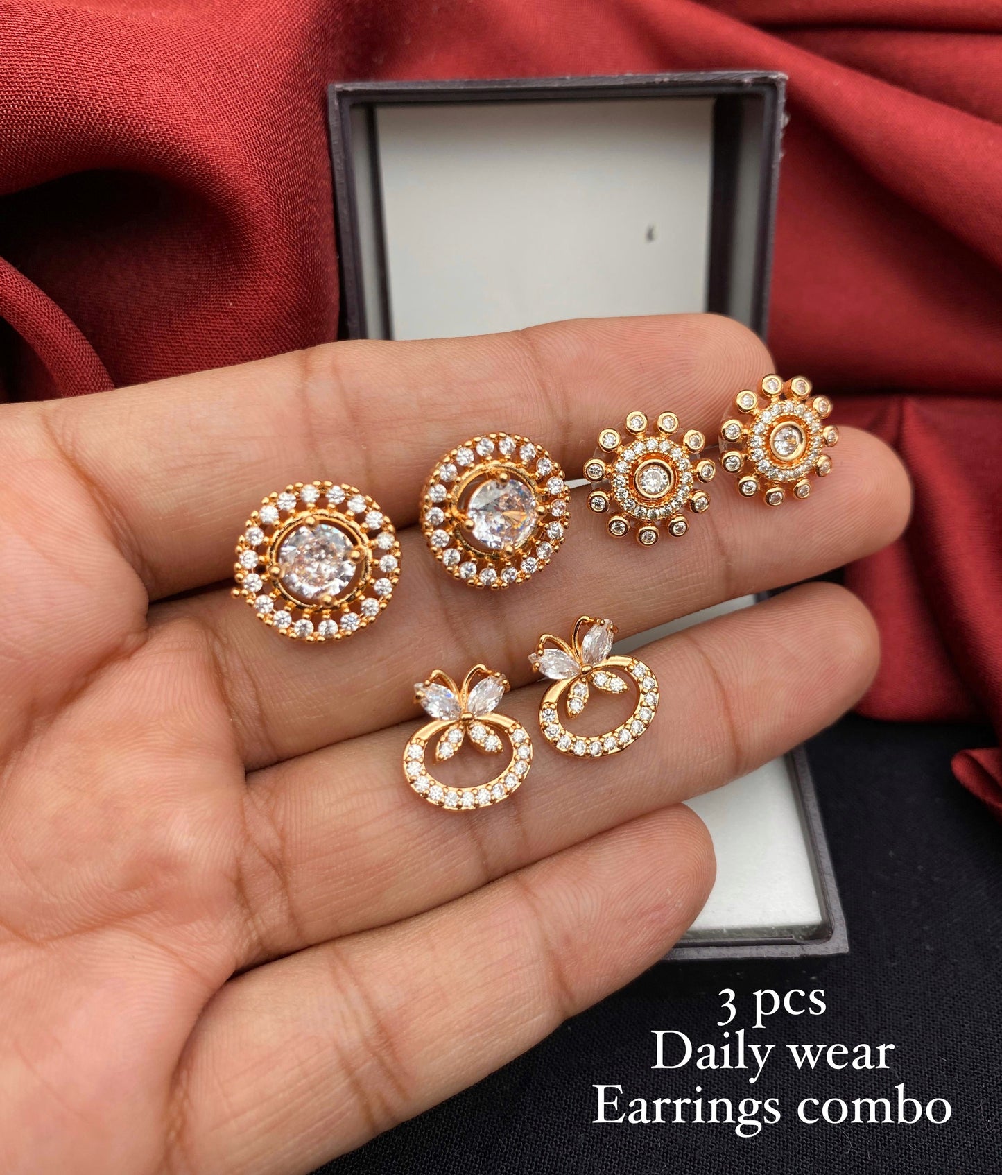 3 pieces Daily Wear Earrings Combo