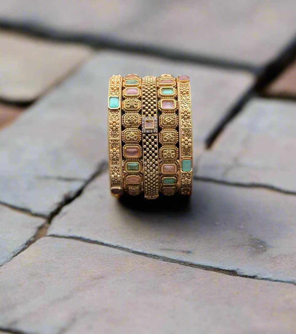 Ethnic antique bangle set for weddings and festive wear