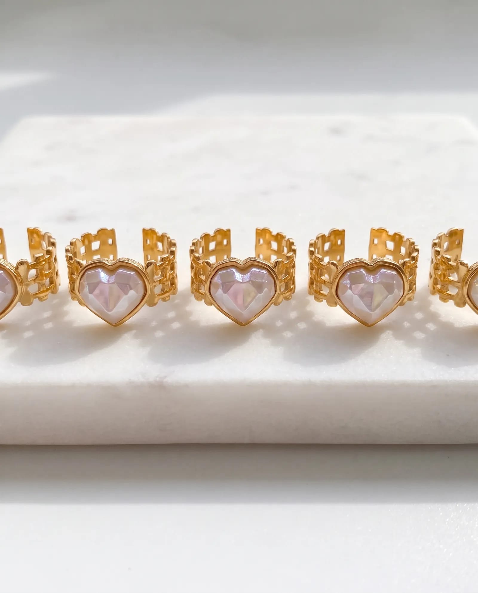 Anti Tarnish Ring laid on white marble