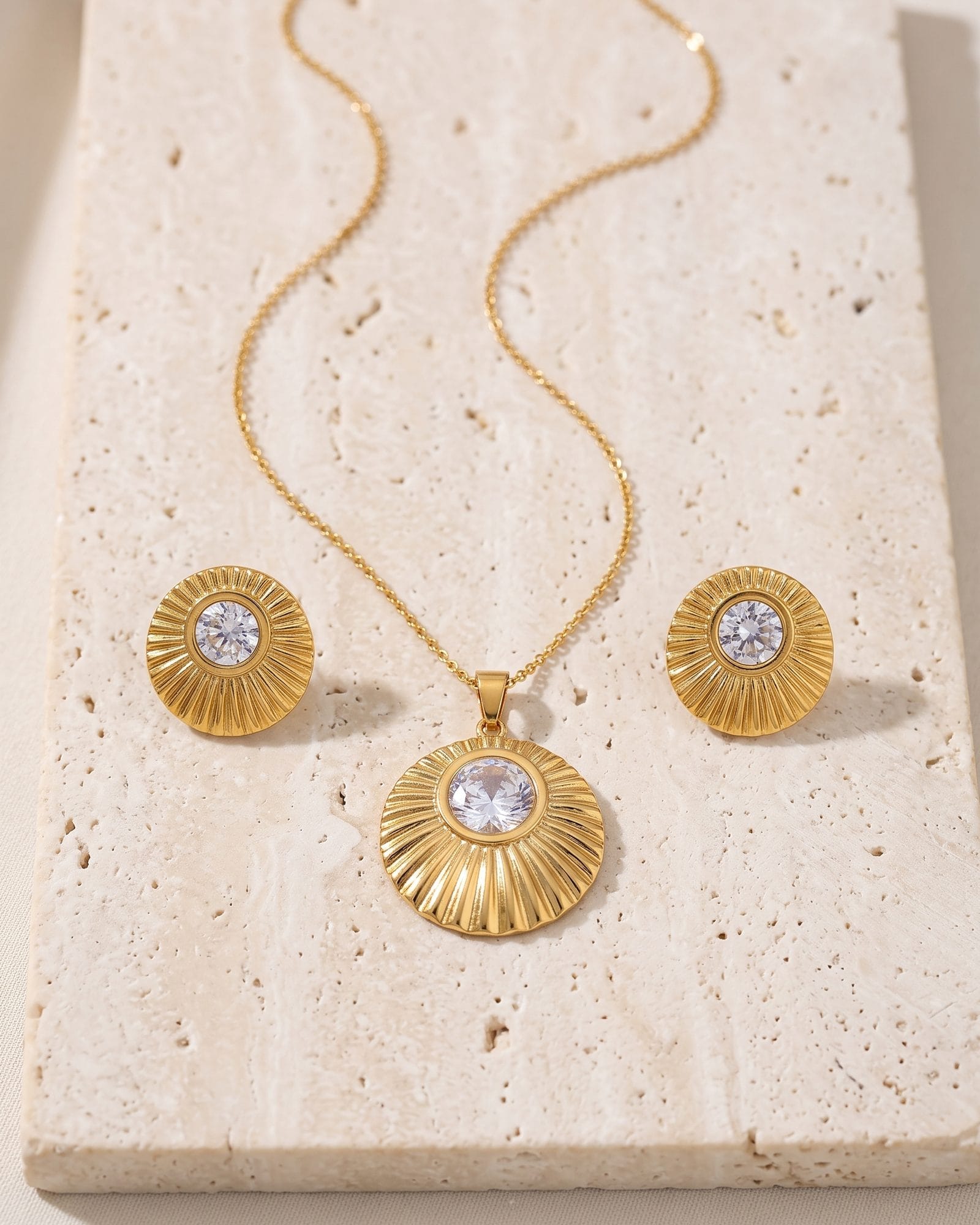 Celestial Bloom Set laid on white marble