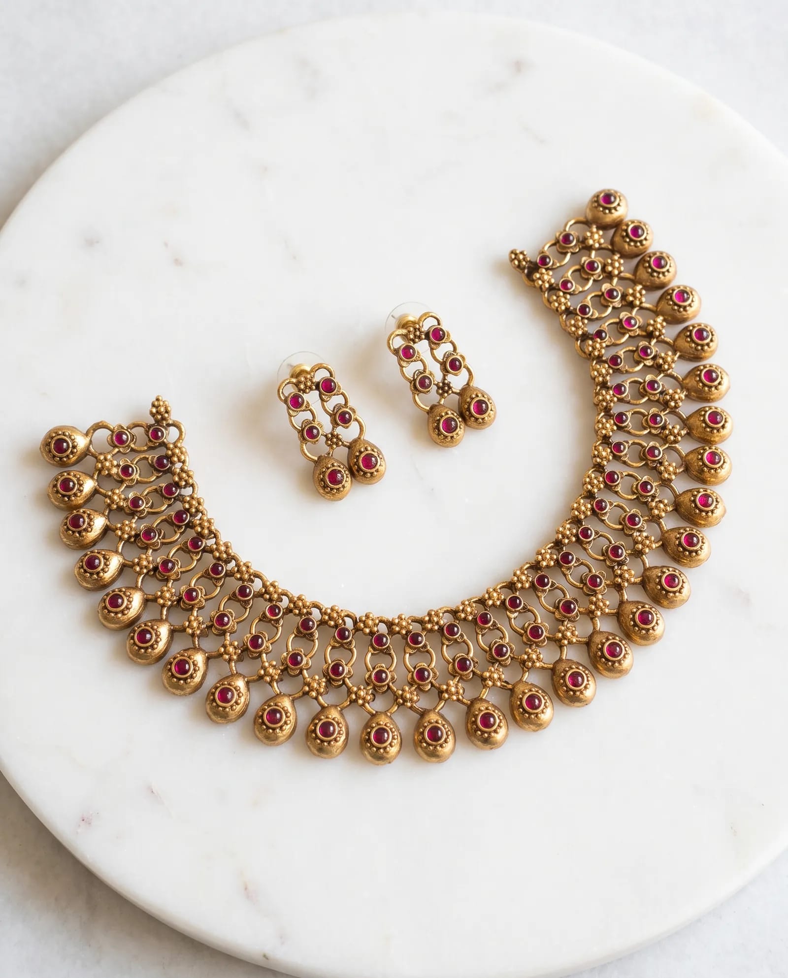 Choker Set laid on white marble