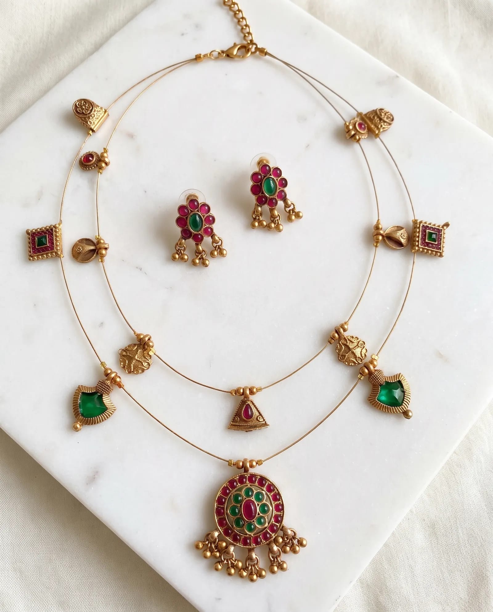 Choker Set laid on white marble