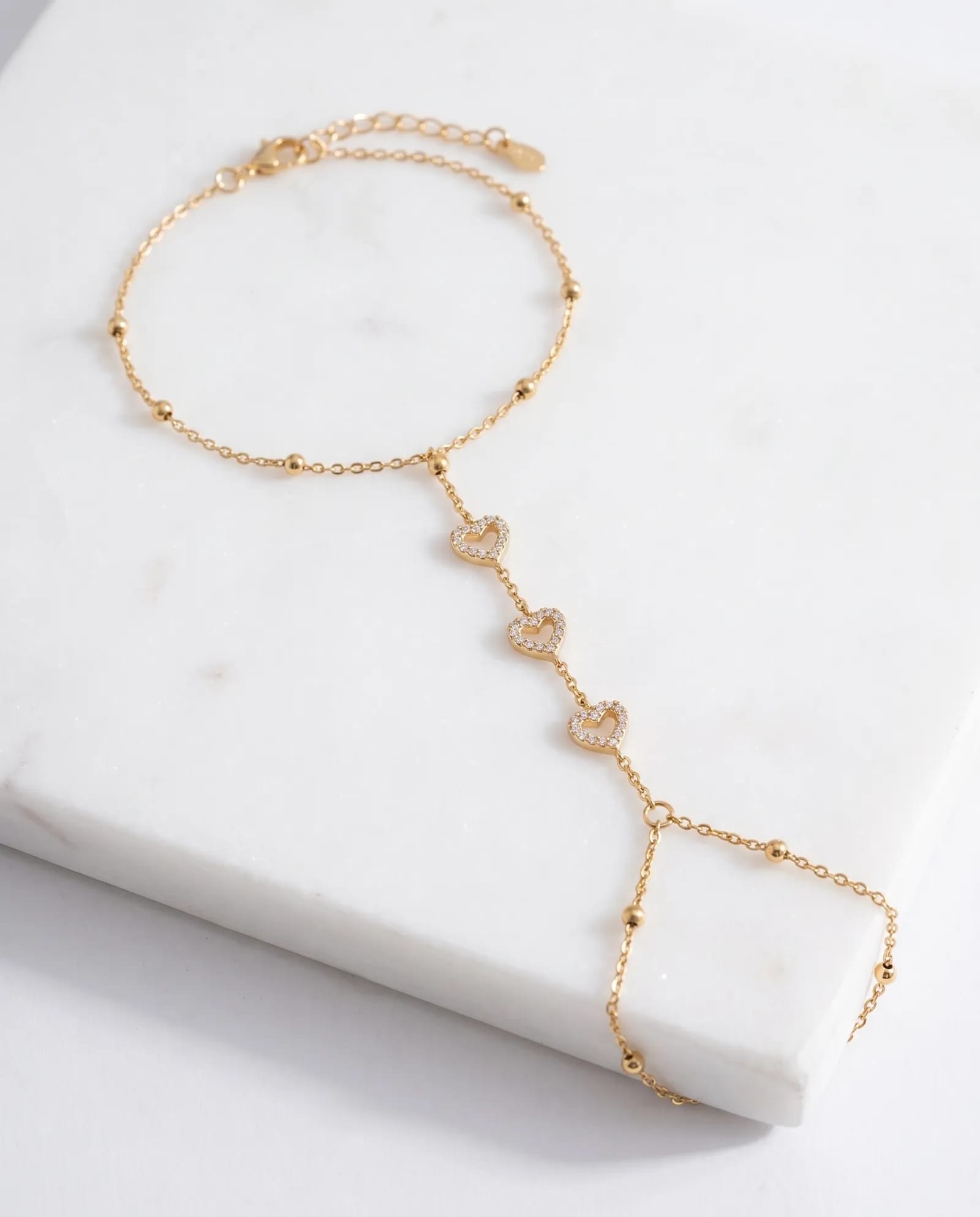 Ring Bracelet Anti Tarnish laid on white marble