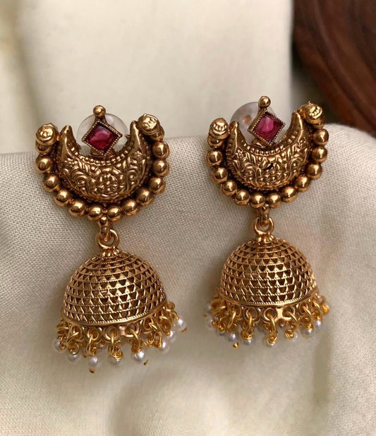 Ruby Crescent Jhumka