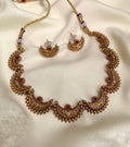 Crescent Moon Necklace Set - Ruby