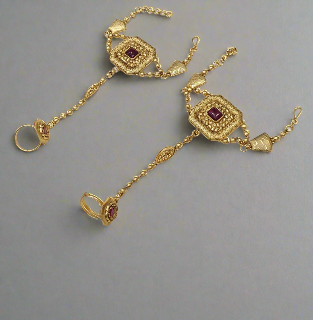 Elegant Antique ring bracelet for bridal and festive occasions