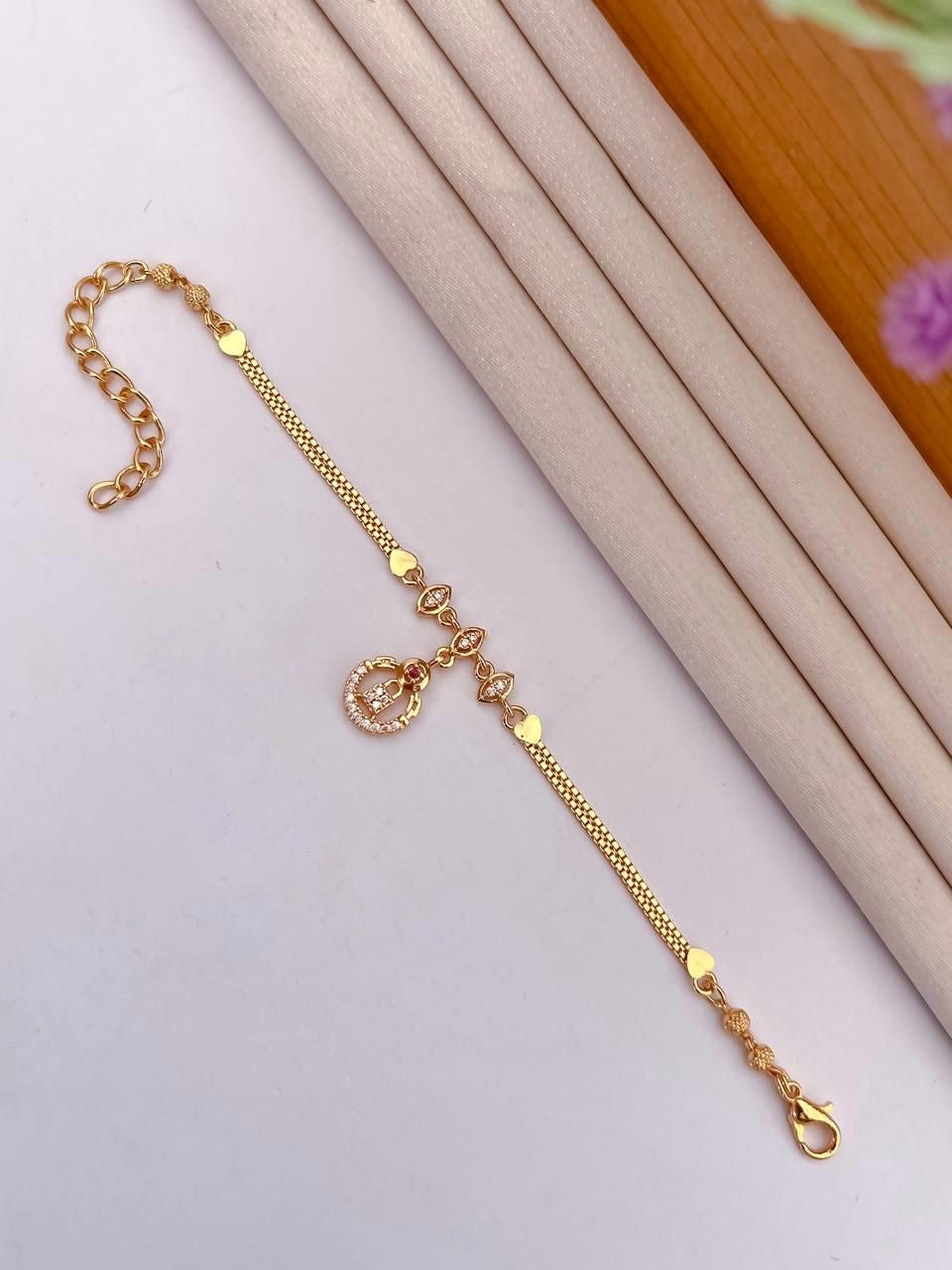 A.D Diamond Golden Bracelet