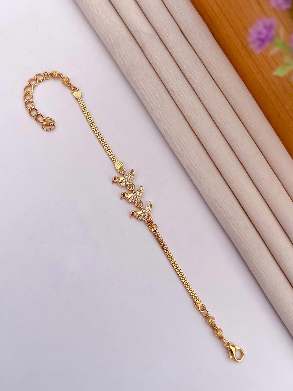 A.D Diamond Golden Bracelet