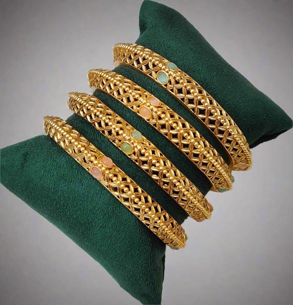 Ethnic antique bangles set for weddings and festive wear