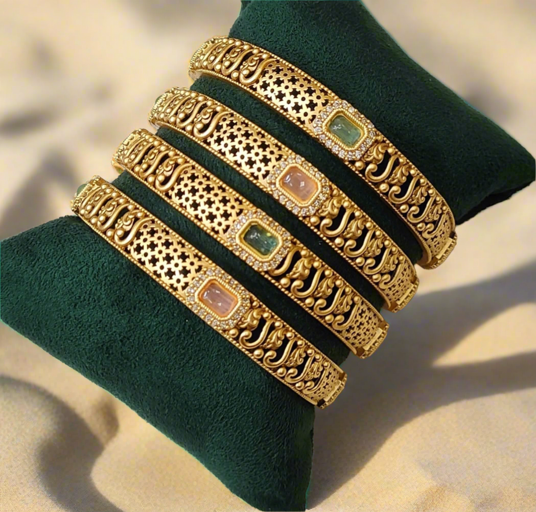Royal look antique bangles for festive occasions