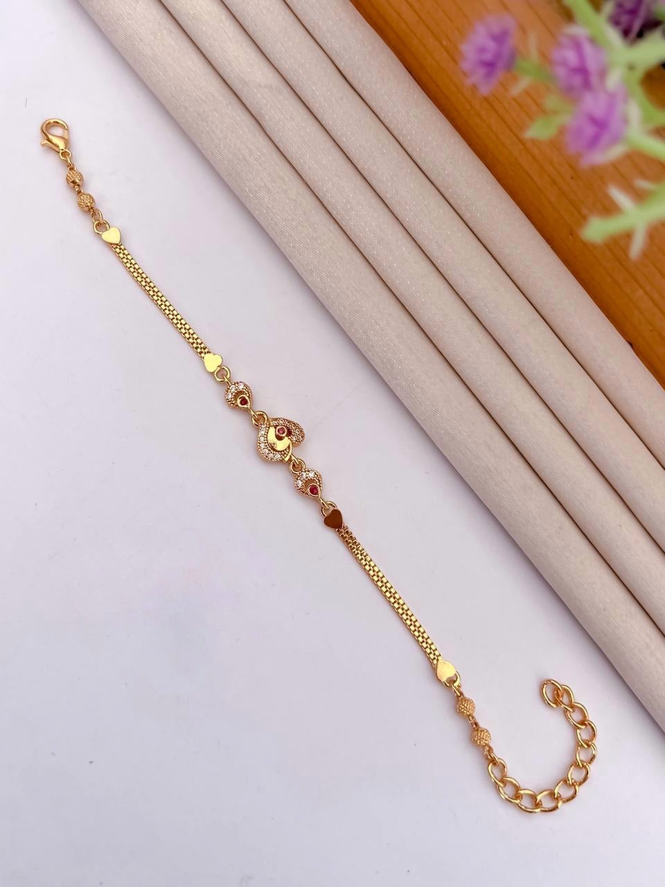 A.D Diamond Golden Bracelet