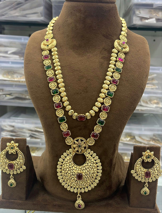 Antique Layer Chain with Earrings