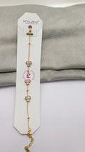 Triple Gem Flower Chain Bracelet Anti Tarnish