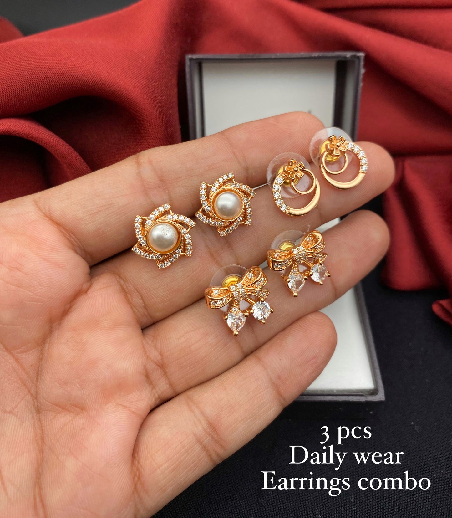 3 pieces Daily Wear Earrings Combo