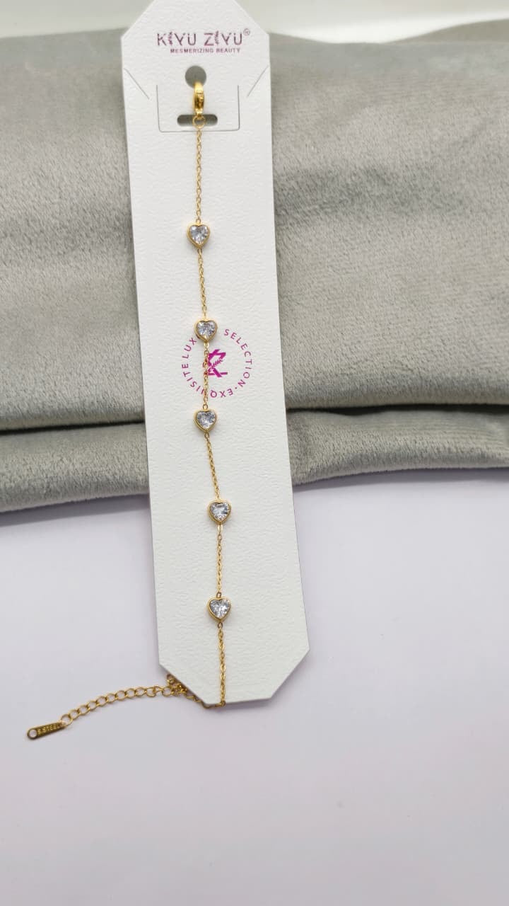 Love Heart Charm Bracelet Anti Tarnish