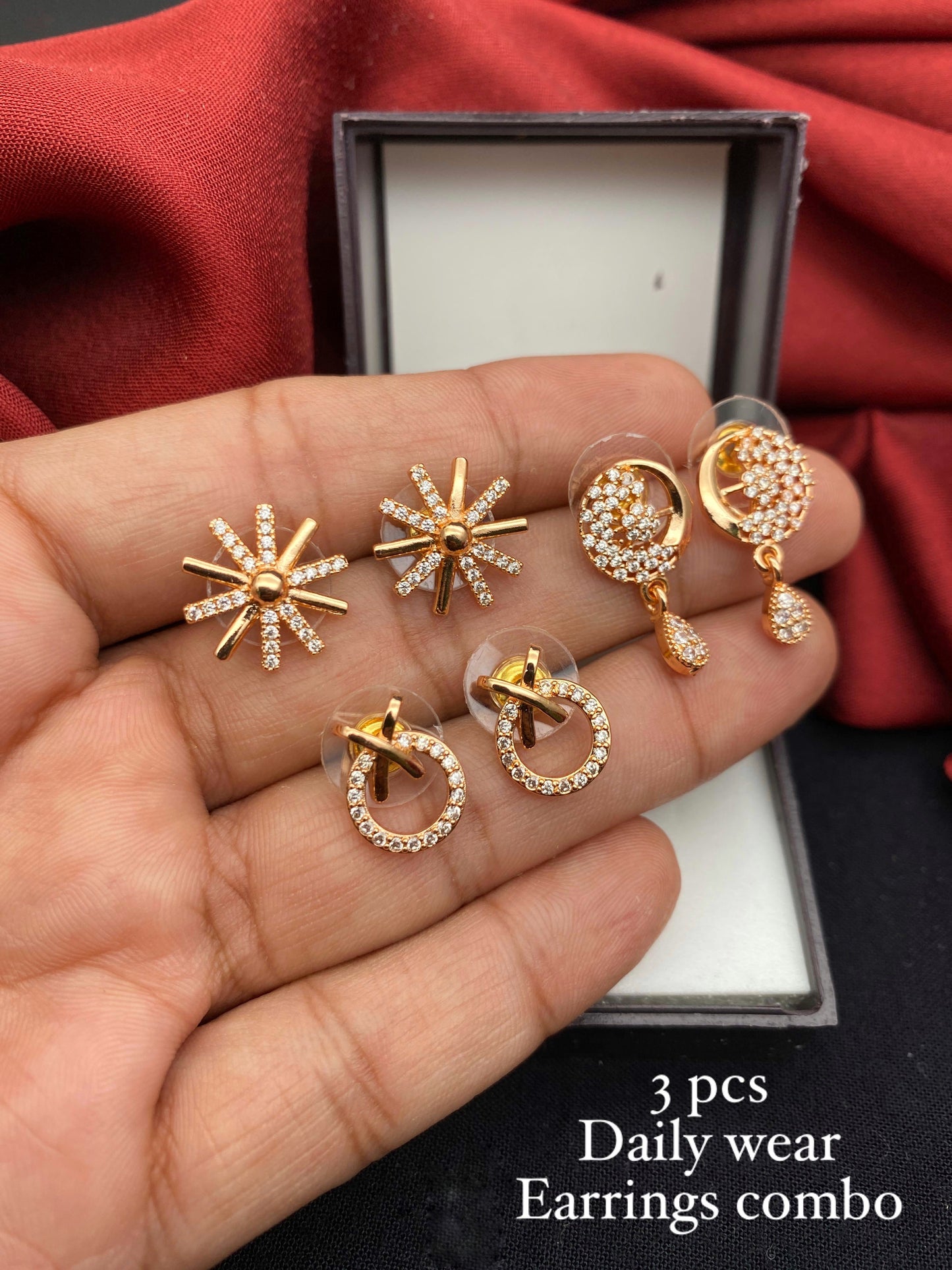 3 pieces Daily Wear Earrings Combo