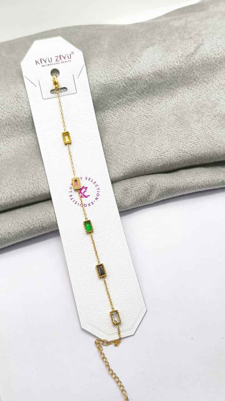 Multi-Color Square Bracelet Anti Tarnish