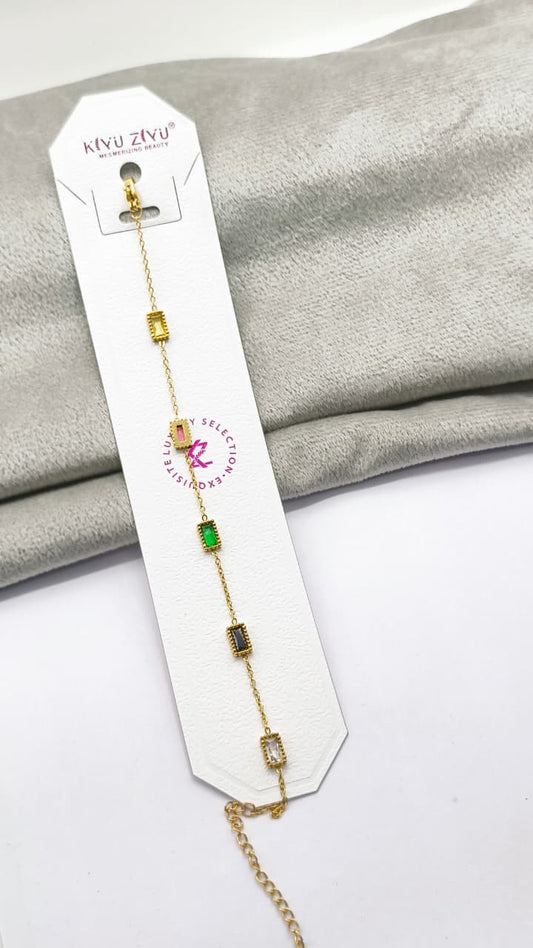Multi-Color Square Bracelet Anti Tarnish
