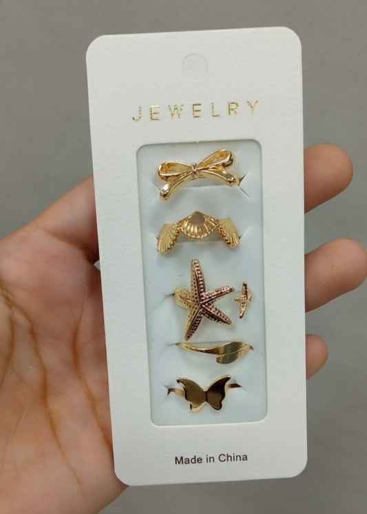 5 Ring Combo Anti Tarnish