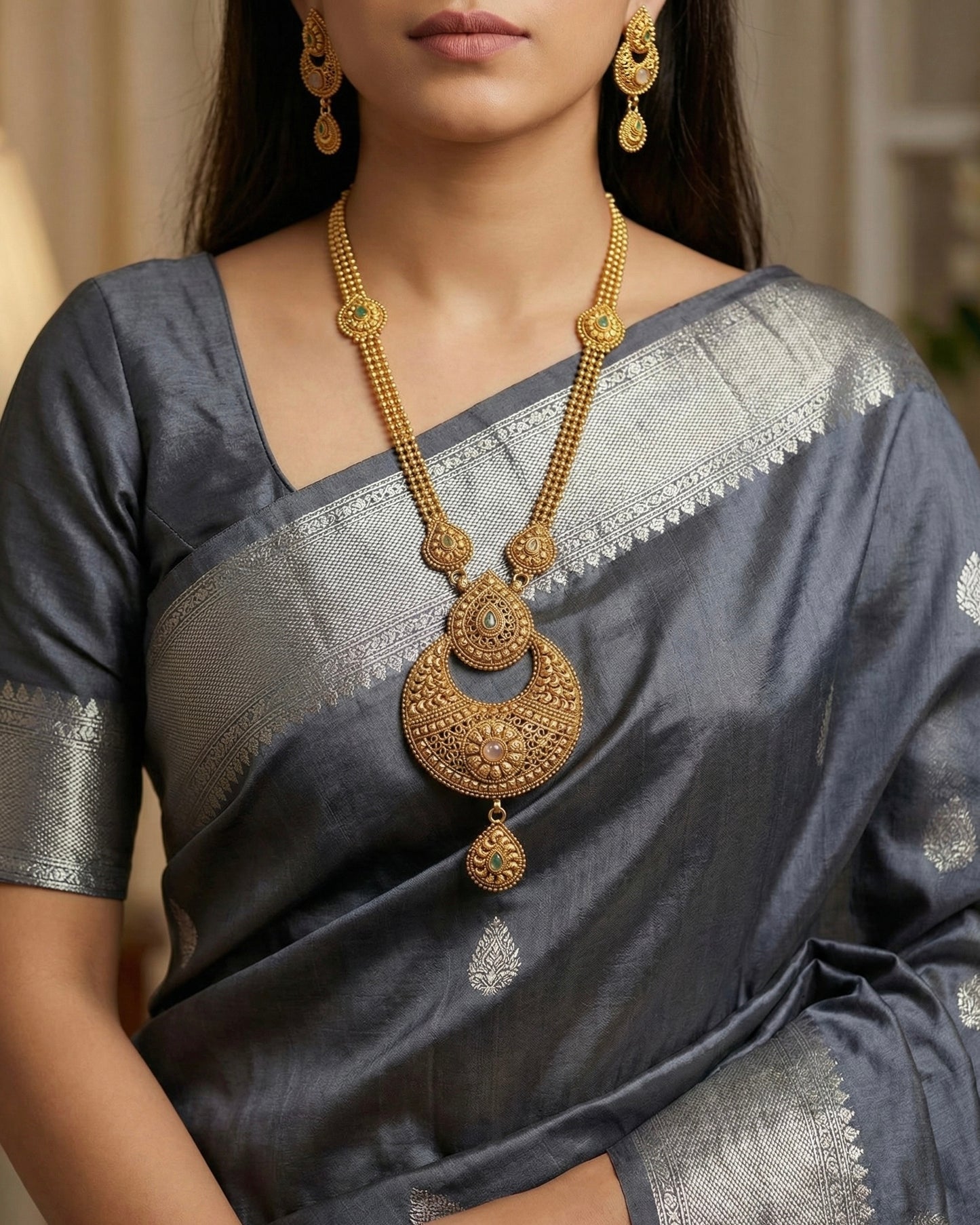 Antique Long Chain with Earring