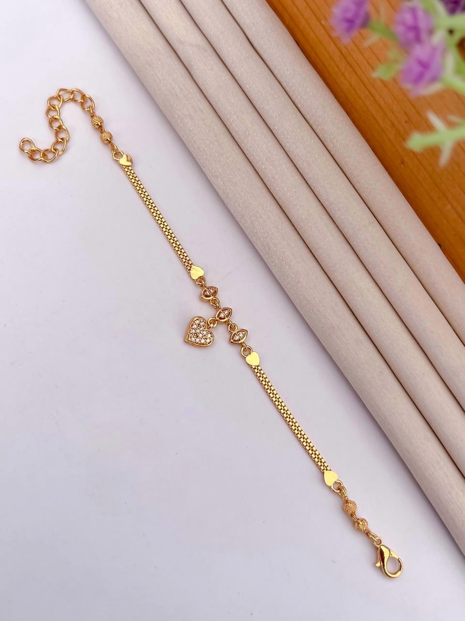 A.D Diamond Golden Bracelet