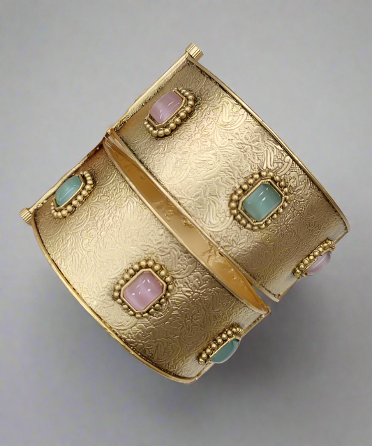 Shop antique bangles online – gold finish handcrafted design