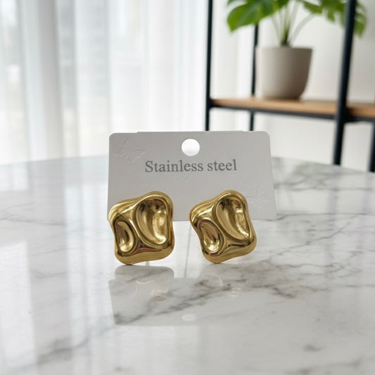 Golden Knot Stud Earrings Anti Tarnish