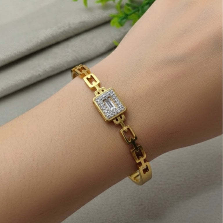 Geometric Sparkle Bangle Anti Tarnish