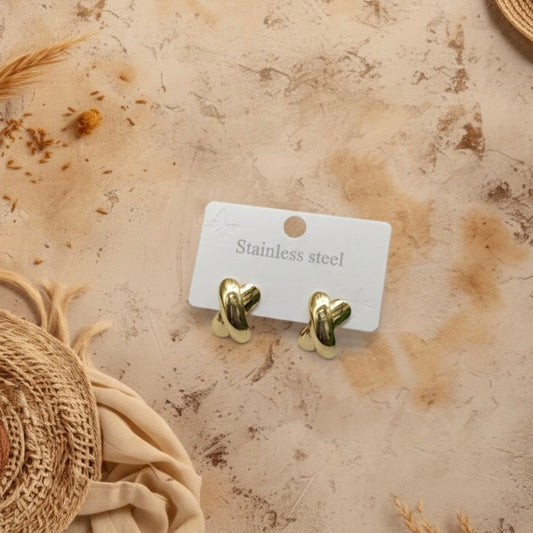 Crossed Hoop Earring Anti Tarnish