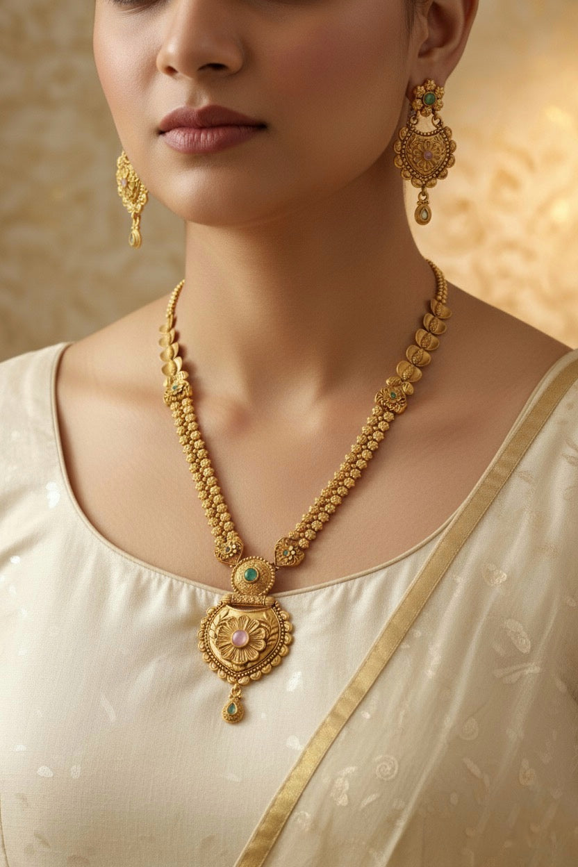 Antique Long Chain With Earring