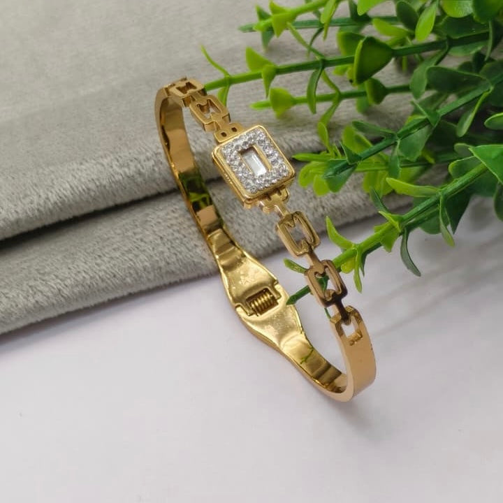 Geometric Sparkle Bangle Anti Tarnish