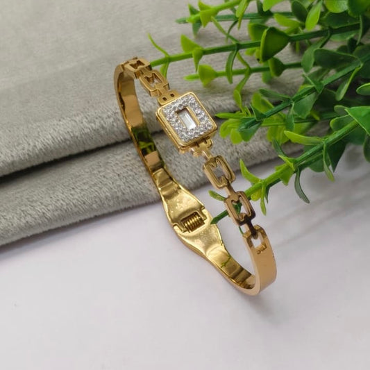 Geometric Sparkle Bangle Anti Tarnish